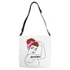 girl power survivor breast cancer Adjustable Strap Totes