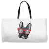 frenchie hipster Weekender Totes