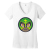 lucha libre   green Women's V-Neck T-Shirt