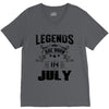 Legends Are Born In July V-Neck Tee