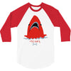red blue shark 3/4 Sleeve Shirt