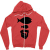 big fish little fish cardboard box   music t shirt Zipper Hoodie