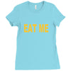 eat me pizza ringer Ladies Fitted T-Shirt