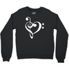 music heart rock baseball Crewneck Sweatshirt