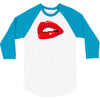 lips red kiss passion girl 3/4 Sleeve Shirt