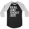 real men shoot raw funny photography 3/4 Sleeve Shirt