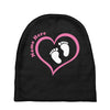Baby Girl with Heart Any Name Customized Baby Beanies