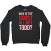 why is the carpet wet todd Crewneck Sweatshirt