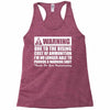 warning due to the rising cost of ammo Racerback Tank