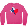Eroded Texas Map With Flag Crewneck Sweatshirt