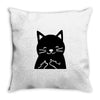 black cat (2) Throw Pillow