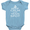 keep calm train Baby Onesie