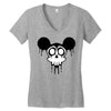 skull mickey cartoon Women's V-Neck T-Shirt