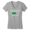 low battery introvert pun humor Women's V-Neck T-Shirt