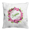 Floral Baby Name Throw Pillow