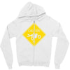 motorcycle caution sign Zipper Hoodie