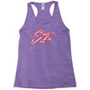 c'est la vie neon slogan Racerback Tank