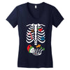 Christmas Skeleton mom and baby maternity Women's V-Neck T-Shirt