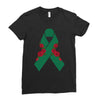 liver ribbon and rose Ladies Fitted T-Shirt
