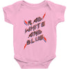 rad white and blue Baby Bodysuit