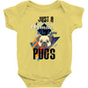 who loves pugs Baby Bodysuit