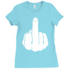 middle finger Ladies Fitted T-Shirt
