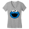 Cookie Monster Face Women's V-Neck T-Shirt