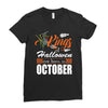 Halloween Kings Are Born In October Ladies Fitted T-Shirt