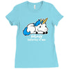 sad unicorn Ladies Fitted T-Shirt