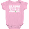 I Am Kicking Cancers Butt Whats Your Superpower ? Baby Onesie