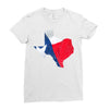 Eroded Texas Map With Flag Ladies Fitted T-Shirt