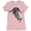 zombie eating brains Ladies Fitted T-Shirt