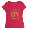 what happens in camper stays in camper vintage style camp funny Women's Triblend Scoop T-shirt
