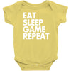 eat sleep game repeat Baby Bodysuit