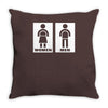 restroom sign sticker vinyl decal Throw Pillow