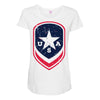 land of the free shield Maternity Scoop Neck T-shirt