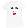 girl eye face red libs Ladies Fitted T-Shirt