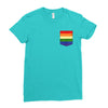 LGBT Pocket Rainbow Colors Ladies Fitted T-Shirt