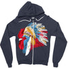 chief many feathers Zipper Hoodie
