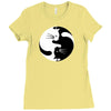 yin yang cat Ladies Fitted T-Shirt