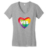 Yes Lgbt Heart Women's V-Neck T-Shirt