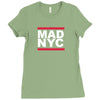 mad nyc new york city run fashion slogan party Ladies Fitted T-Shirt