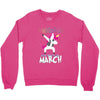 Unicorns are Born in March Dabbing Crewneck Sweatshirt