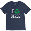 i recycle girls slogan text funny baseball jersey V-Neck Tee