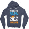 Class of 2017 Proud Papa Graduation Zipper Hoodie