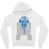 r2d2 typography Zipper Hoodie