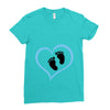 Baby Boy with Heart Any Name Customized Ladies Fitted T-Shirt