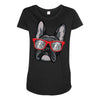 frenchie hipster Maternity Scoop Neck T-shirt