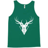 deer head vector white logo Tank Top