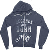 legends are born in may funny Zipper Hoodie